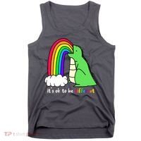 It's Ok To Be Different Autism Awareness Dinosaur Tank Top thumb 0