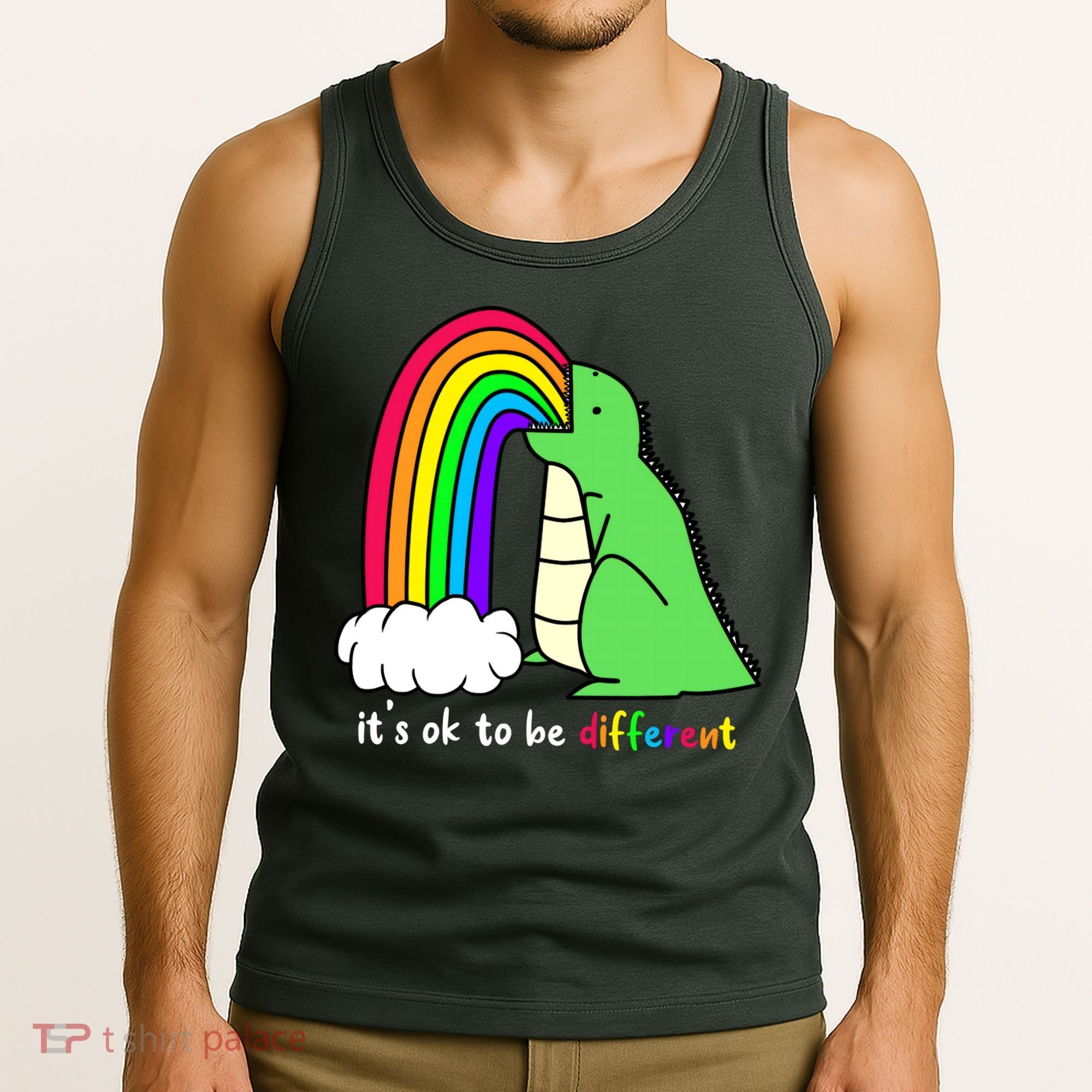 It's Ok To Be Different Autism Awareness Dinosaur Tank Top