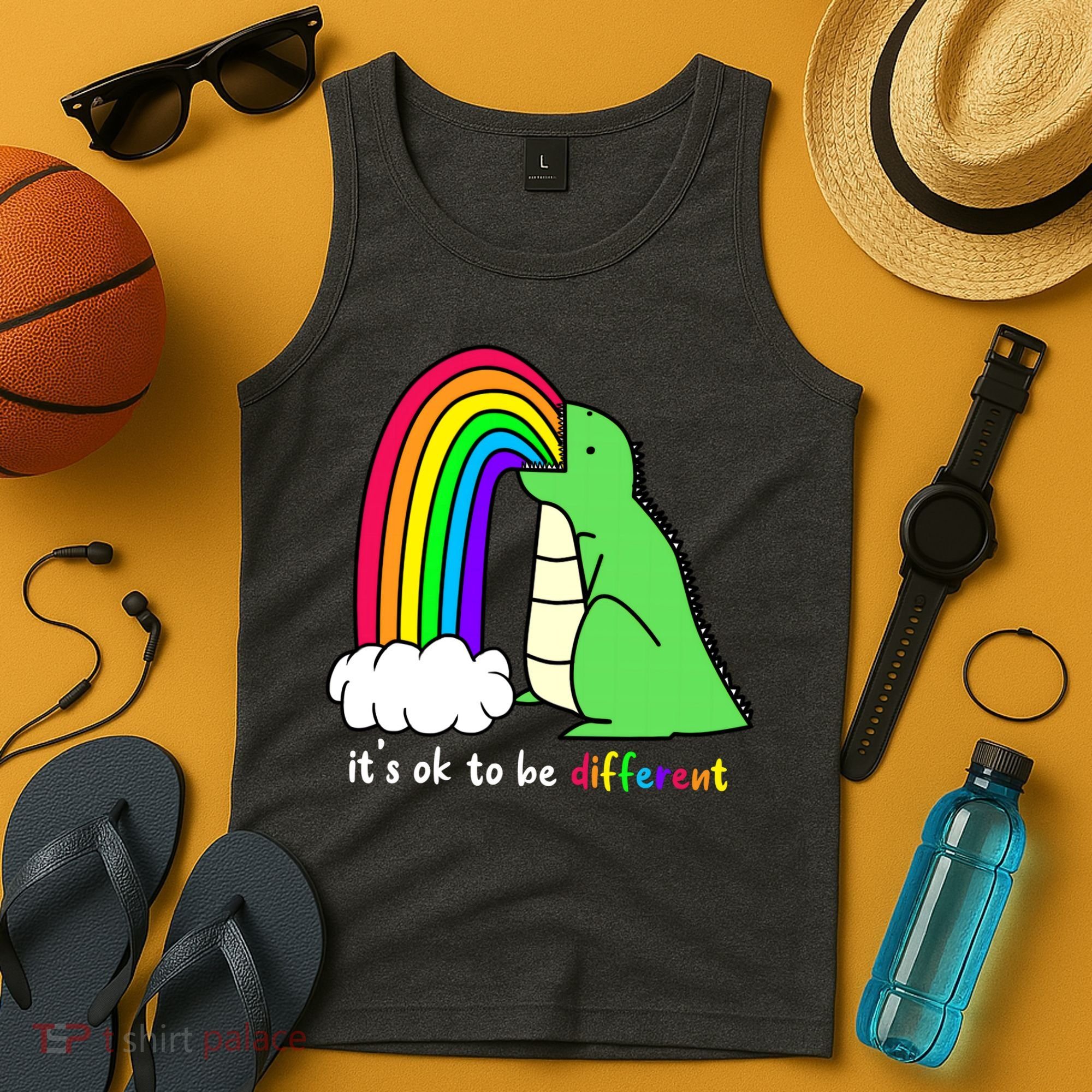It's Ok To Be Different Autism Awareness Dinosaur Tank Top