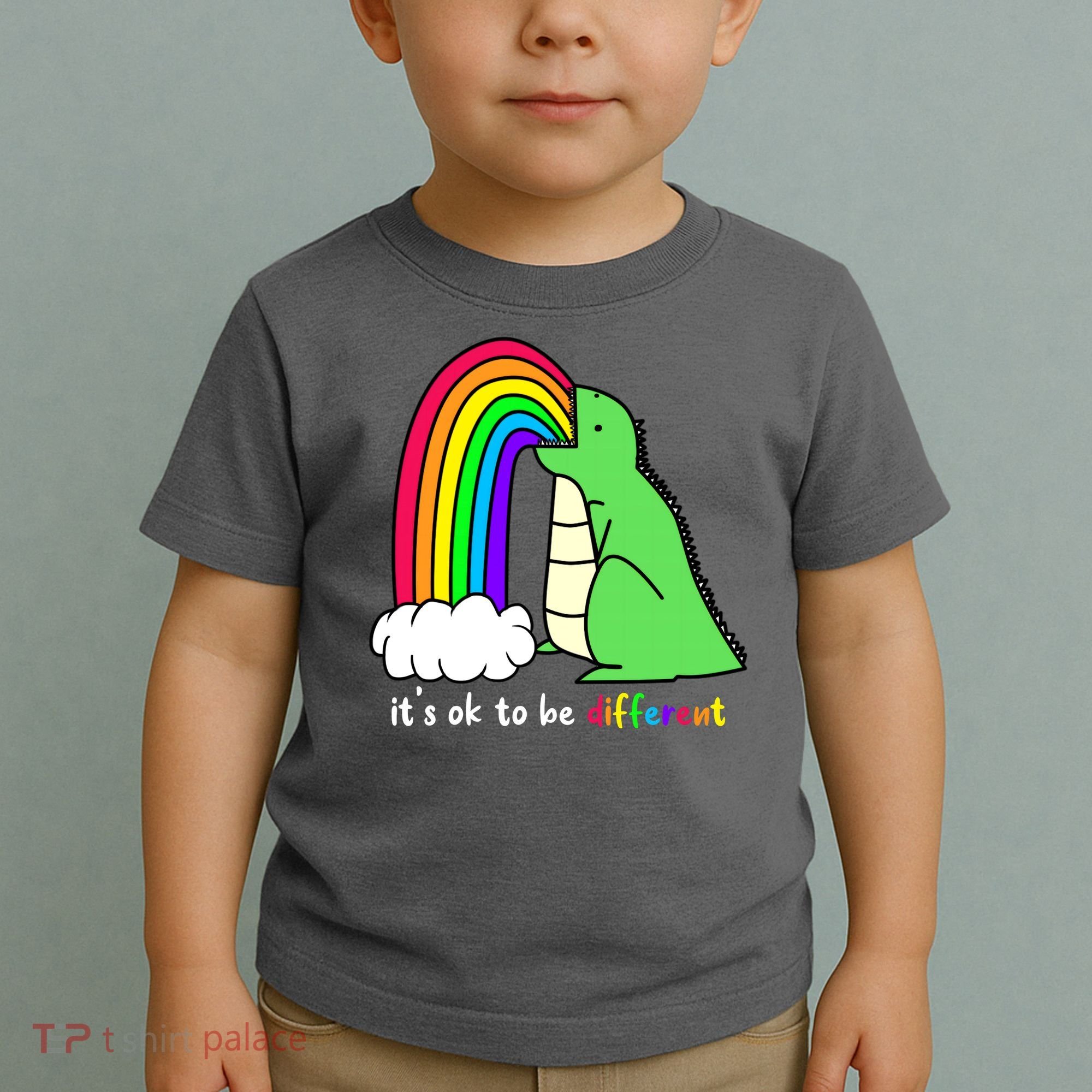 It's Ok To Be Different Autism Awareness Dinosaur Toddler T-Shirt