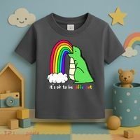 It's Ok To Be Different Autism Awareness Dinosaur Toddler T-Shirt thumb 3