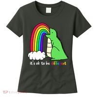 It's Ok To Be Different Autism Awareness Dinosaur Women's T-Shirt thumb 0