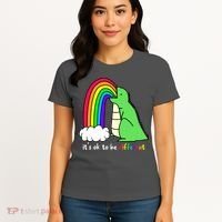 It's Ok To Be Different Autism Awareness Dinosaur Women's T-Shirt thumb 4