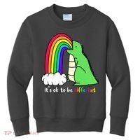 It's Ok To Be Different Autism Awareness Dinosaur Kids Sweatshirt thumb 0