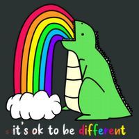 It's Ok To Be Different Autism Awareness Dinosaur Kids Long Sleeve Shirt thumb 2