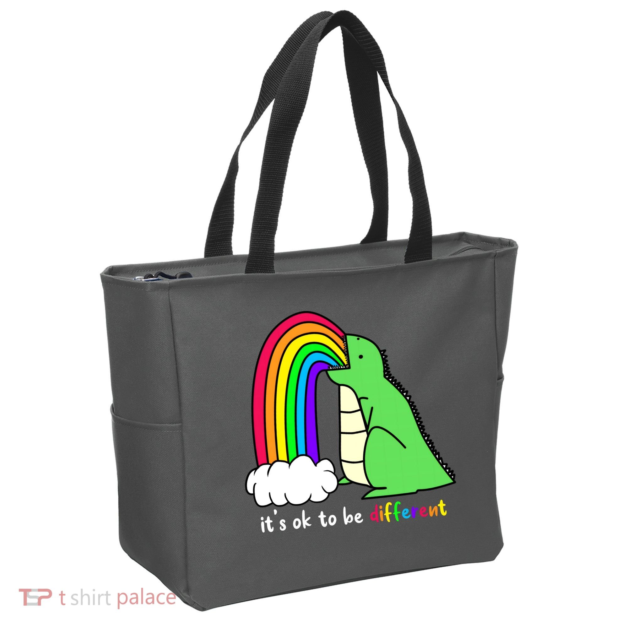 It's Ok To Be Different Autism Awareness Dinosaur Tote Bag