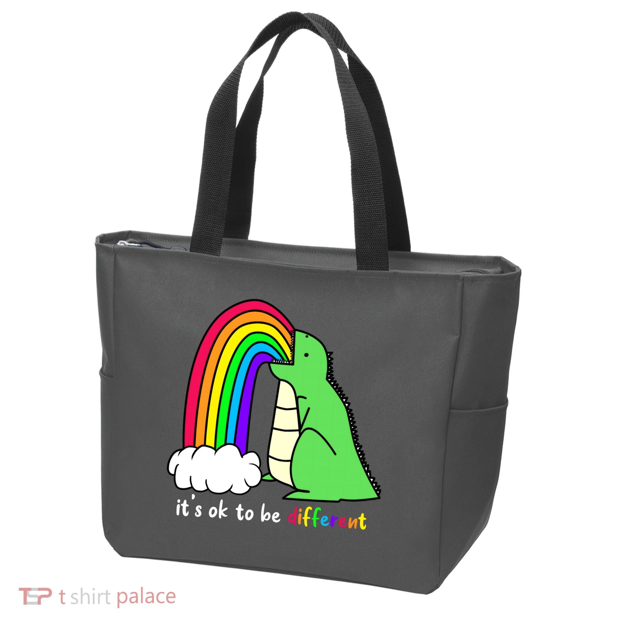 It's Ok To Be Different Autism Awareness Dinosaur Tote Bag
