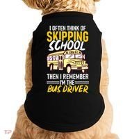 I Often Think Of Skipping School Funny Bus Driver School Bus Doggie Tank thumb 0