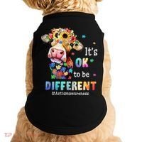 It's Ok To Be Different Heifer Cow Autism Awareness Doggie Tank thumb 0