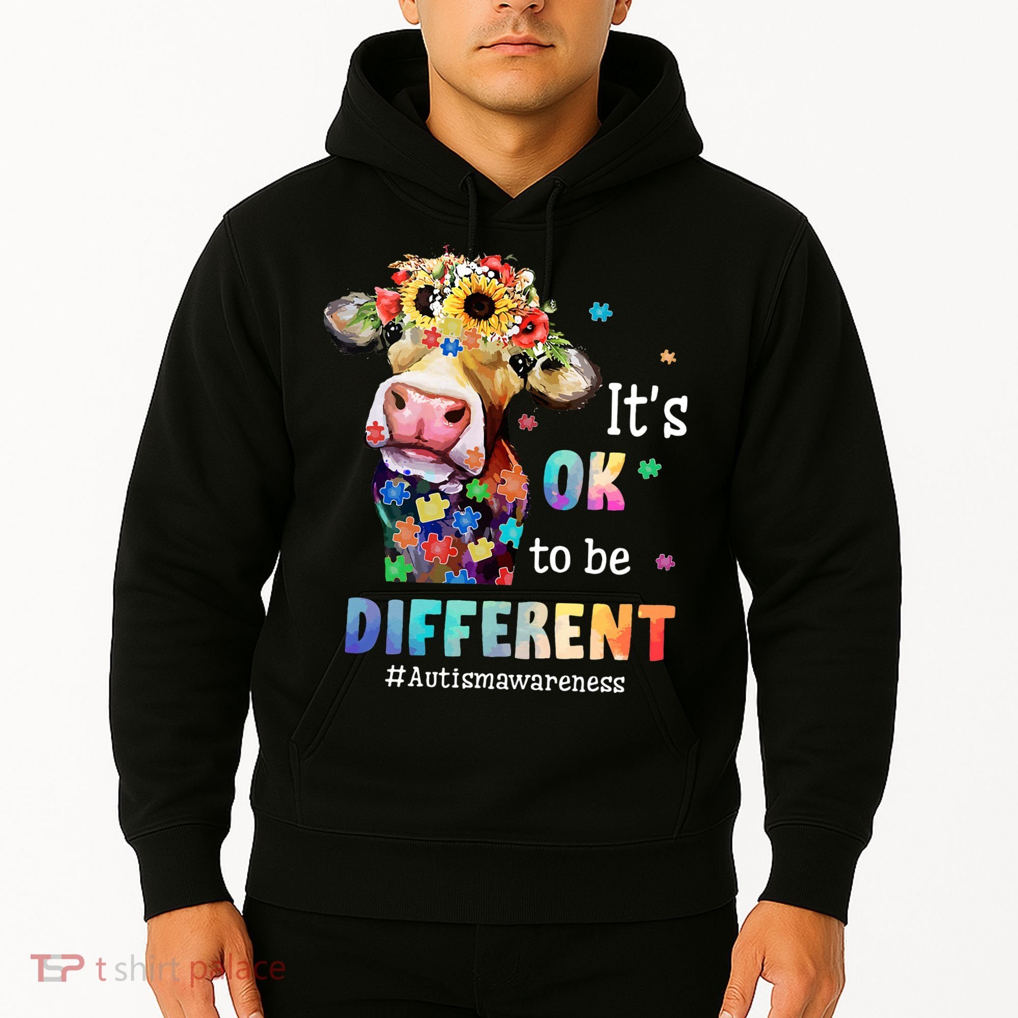 It's Ok To Be Different Heifer Cow Autism Awareness Hoodie