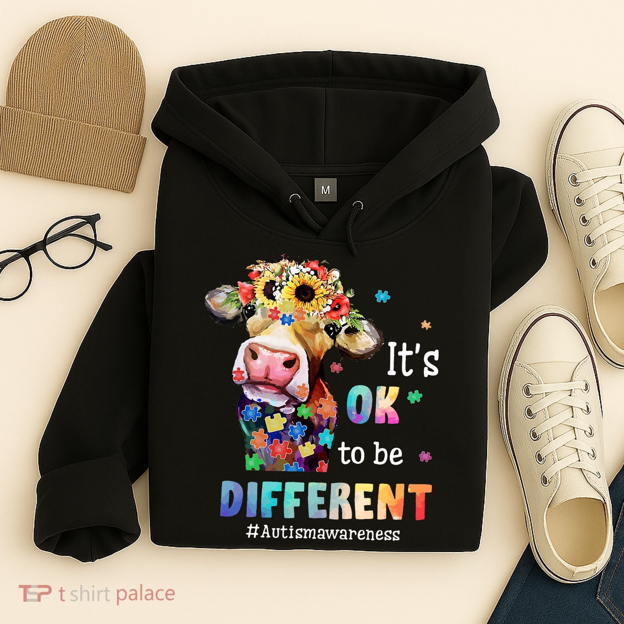 It's Ok To Be Different Heifer Cow Autism Awareness Hoodie