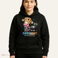 It's Ok To Be Different Heifer Cow Autism Awareness Hoodie thumb 5