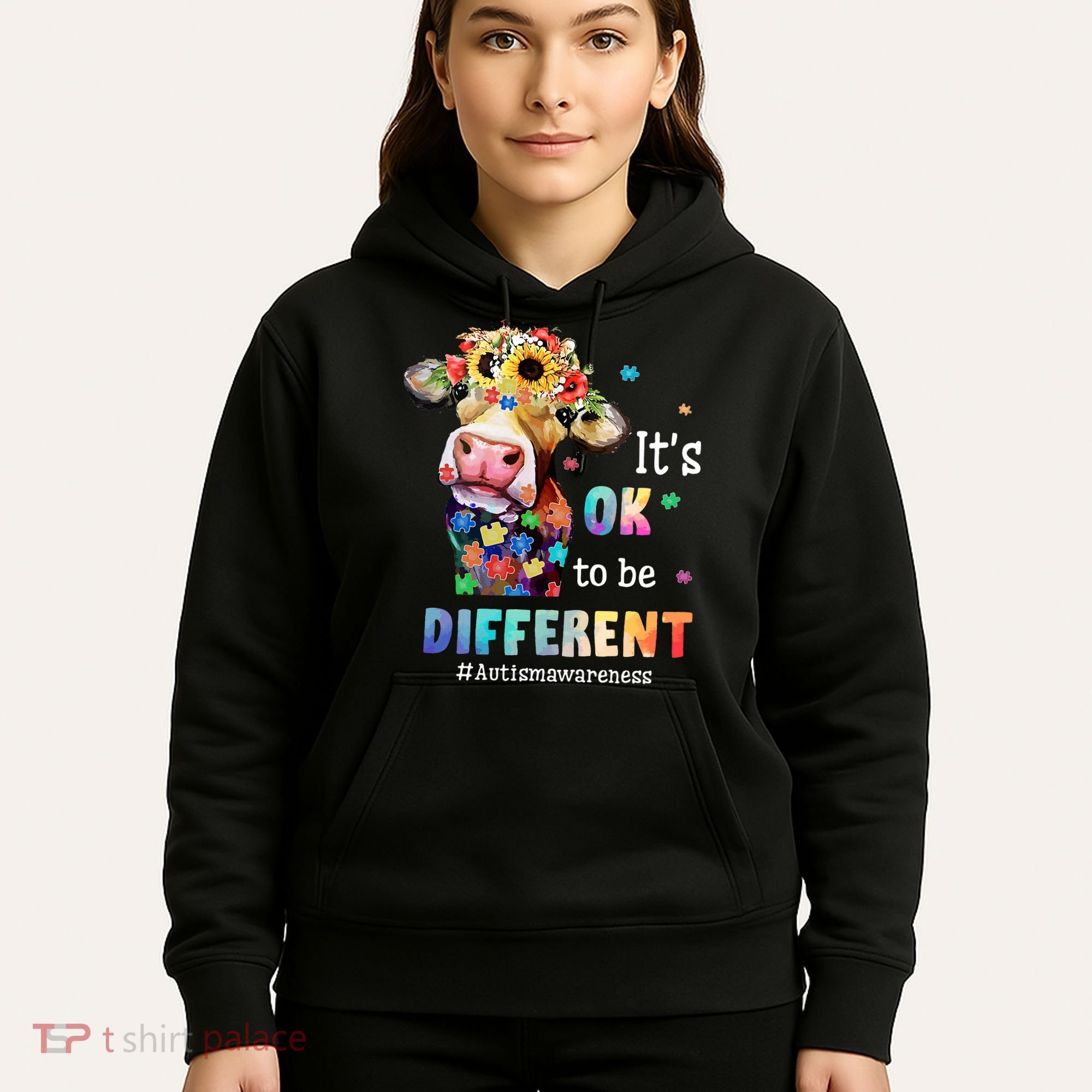 It's Ok To Be Different Heifer Cow Autism Awareness Hoodie