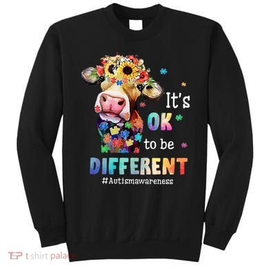 It's Ok To Be Different Heifer Cow Autism Awareness Sweatshirt