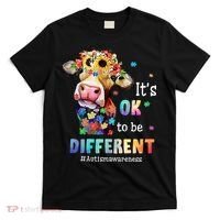 It's Ok To Be Different Heifer Cow Autism Awareness T-Shirt thumb 0