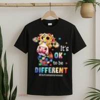 It's Ok To Be Different Heifer Cow Autism Awareness T-Shirt thumb 2
