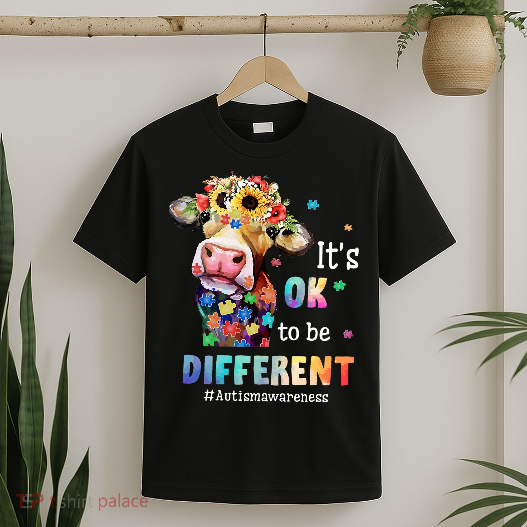 It's Ok To Be Different Heifer Cow Autism Awareness T-Shirt