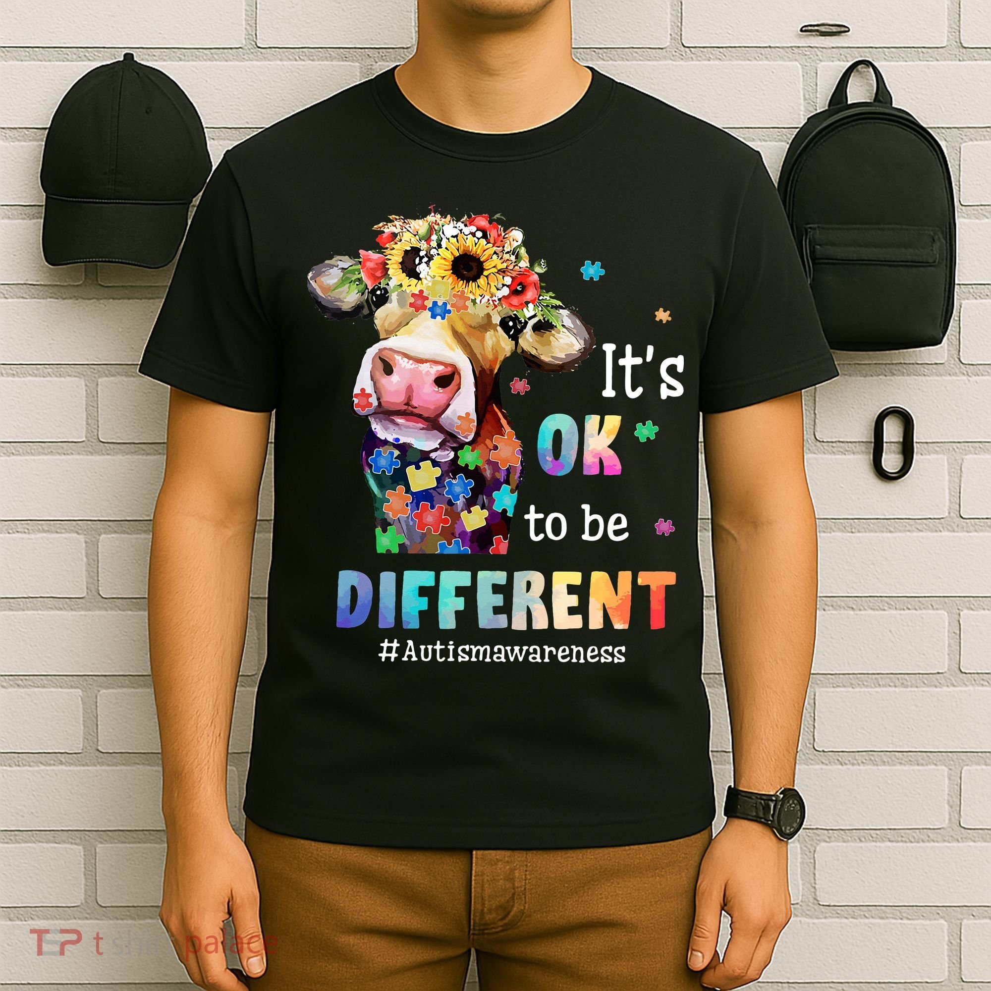 It's Ok To Be Different Heifer Cow Autism Awareness T-Shirt