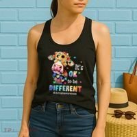 It's Ok To Be Different Heifer Cow Autism Awareness Women's Tank Top thumb 2