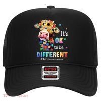 It's Ok To Be Different Heifer Cow Autism Awareness Hat thumb 0