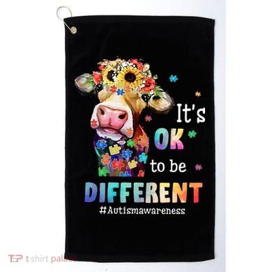 It's Ok To Be Different Heifer Cow Autism Awareness Golf Towel