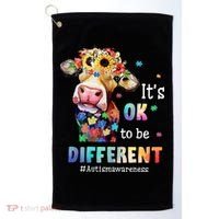 It's Ok To Be Different Heifer Cow Autism Awareness Golf Towel thumb 0