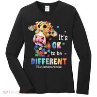 It's Ok To Be Different Heifer Cow Autism Awareness Women's Long Sleeve Shirt thumb 0