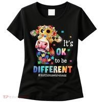 It's Ok To Be Different Heifer Cow Autism Awareness Women's T-Shirt thumb 0
