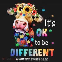 It's Ok To Be Different Heifer Cow Autism Awareness Women's T-Shirt thumb 6