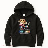 It's Ok To Be Different Heifer Cow Autism Awareness Kids Hoodie thumb 0