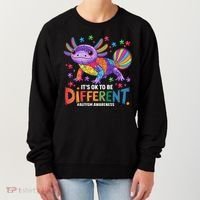 It's OK To Be Different Autism Awareness Axolotl Lovers Women's Sweatshirt thumb 0