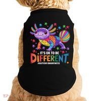 It's OK To Be Different Autism Awareness Axolotl Lovers Doggie Tank thumb 0