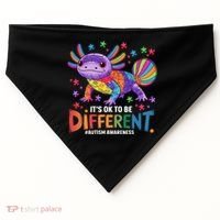 It's OK To Be Different Autism Awareness Axolotl Lovers USA-Made Doggie Bandana thumb 0