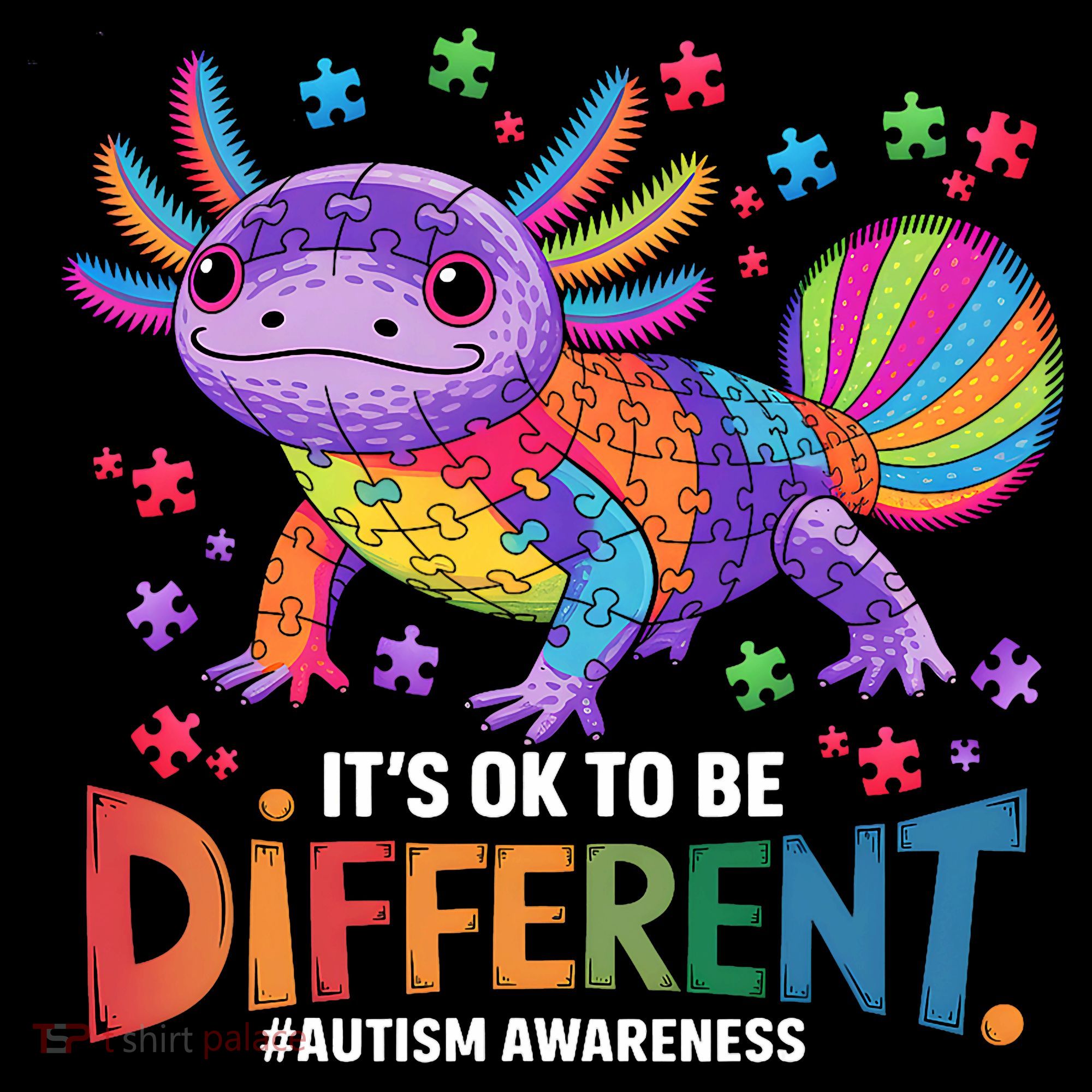 It's OK To Be Different Autism Awareness Axolotl Lovers Sweatshirt