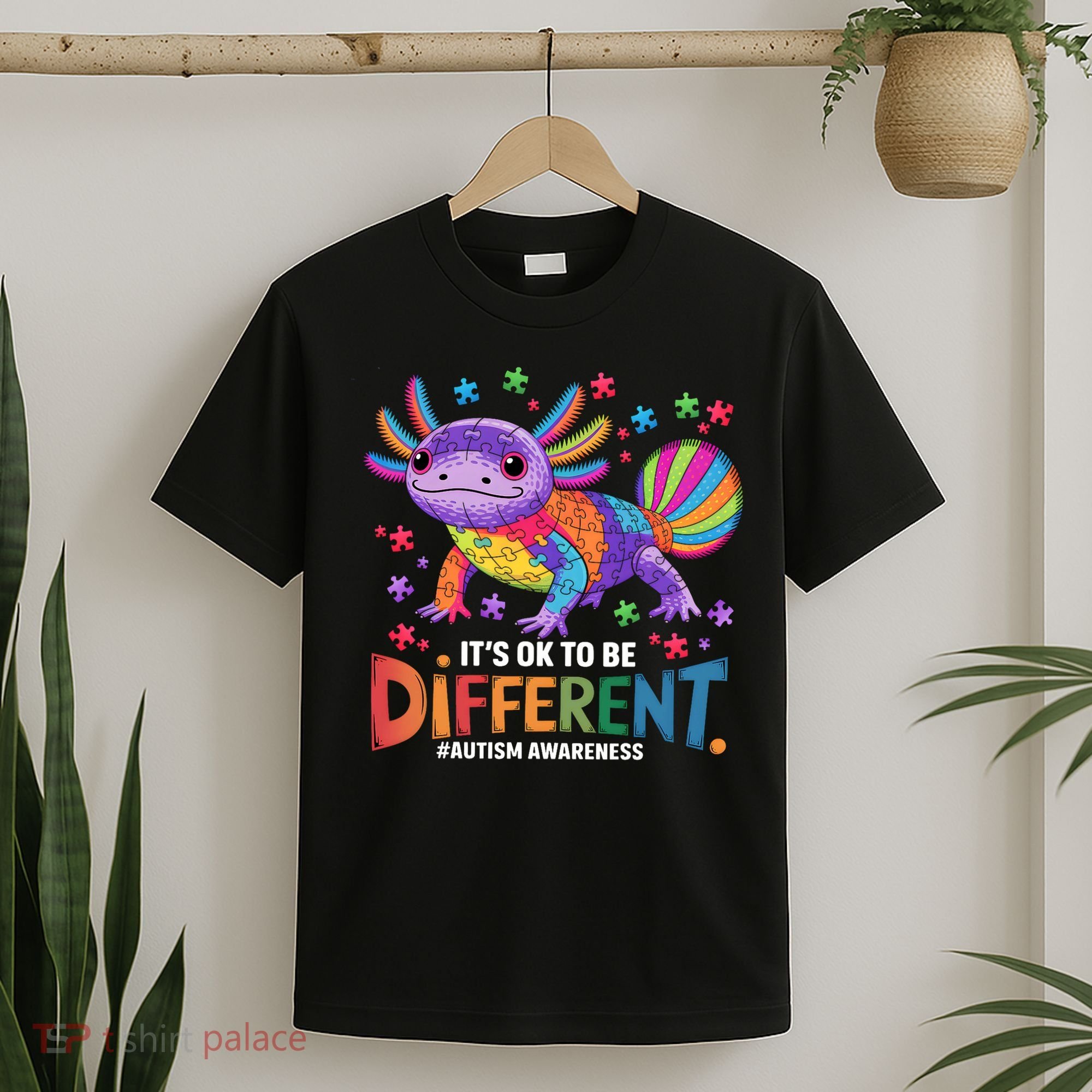 It's OK To Be Different Autism Awareness Axolotl Lovers T-Shirt