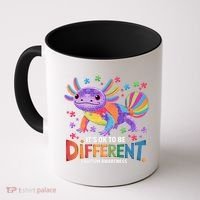 It's OK To Be Different Autism Awareness Axolotl Lovers Coffee Mug thumb 0
