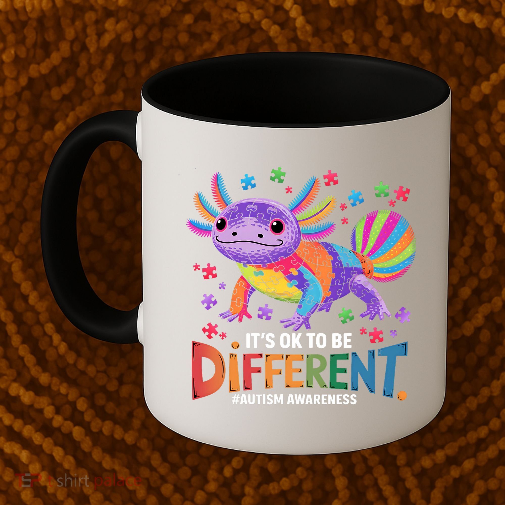 It's OK To Be Different Autism Awareness Axolotl Lovers Coffee Mug
