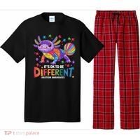 It's OK To Be Different Autism Awareness Axolotl Lovers Pajama Set thumb 0