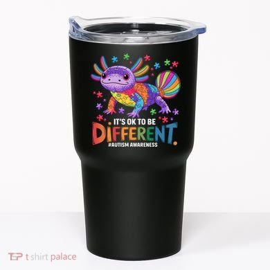 It's OK To Be Different Autism Awareness Axolotl Lovers Tumbler
