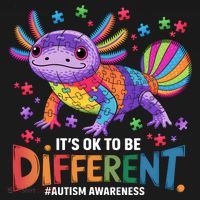 It's OK To Be Different Autism Awareness Axolotl Lovers Mousepad thumb 1