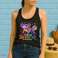 It's OK To Be Different Autism Awareness Axolotl Lovers Women's Tank Top thumb 2