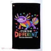 It's OK To Be Different Autism Awareness Axolotl Lovers Golf Towel thumb 0