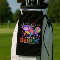 It's OK To Be Different Autism Awareness Axolotl Lovers Golf Towel thumb 2
