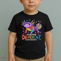 It's OK To Be Different Autism Awareness Axolotl Lovers Toddler T-Shirt thumb 2