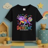 It's OK To Be Different Autism Awareness Axolotl Lovers Toddler T-Shirt thumb 3
