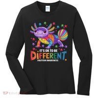 It's OK To Be Different Autism Awareness Axolotl Lovers Women's Long Sleeve Shirt thumb 0