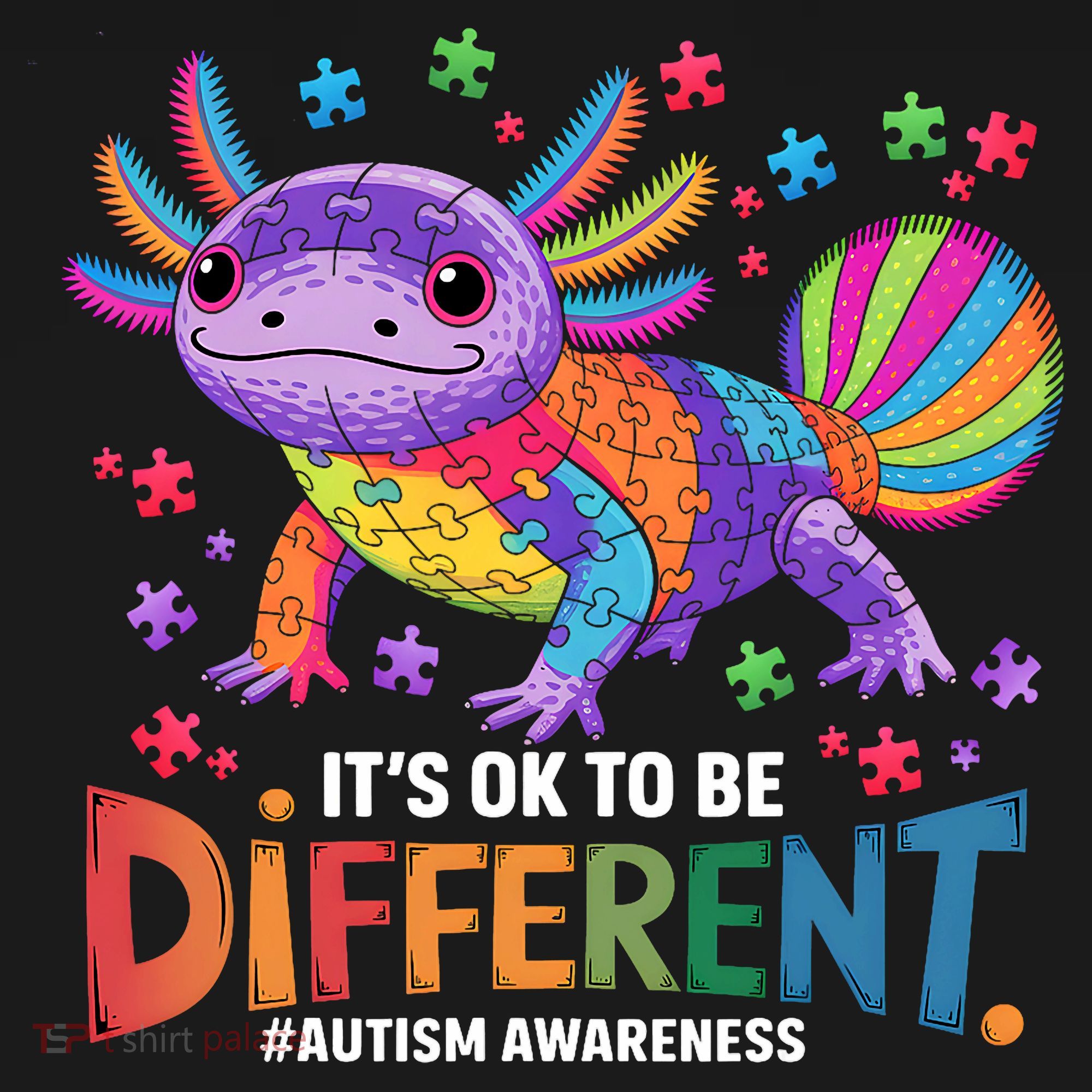 It's OK To Be Different Autism Awareness Axolotl Lovers Tote Bag