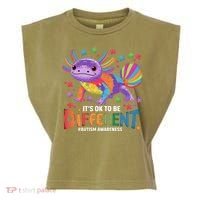 It's OK To Be Different Autism Awareness Axolotl Lovers Garment-Dyed Women's Muscle Tee thumb 0