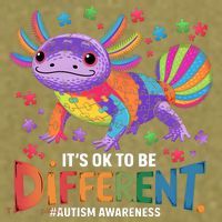 It's OK To Be Different Autism Awareness Axolotl Lovers Garment-Dyed Women's Muscle Tee thumb 6