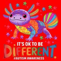 It's OK To Be Different Autism Awareness Axolotl Lovers Santa Hat thumb 1
